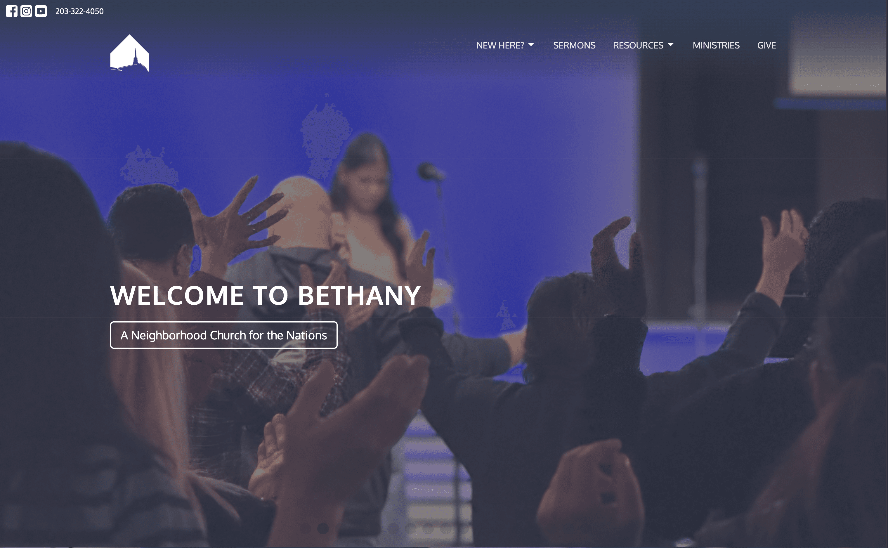 Bethany Church website screenshot